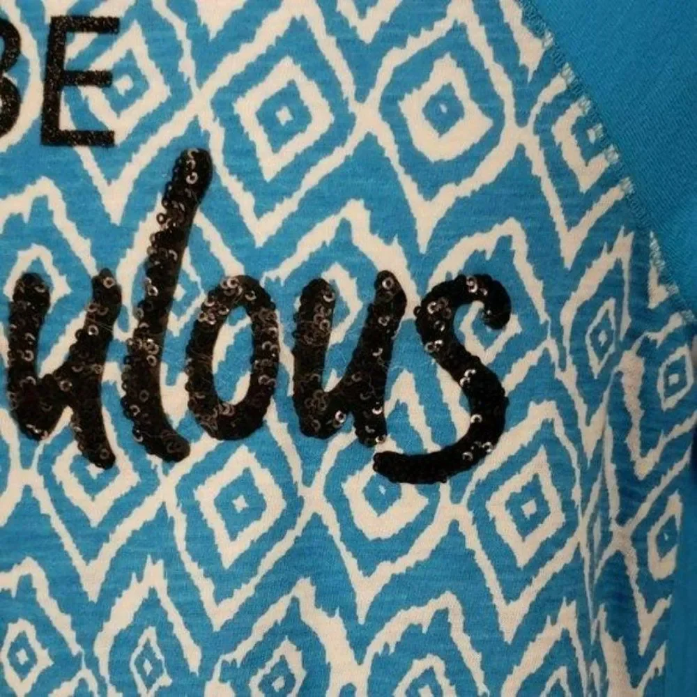Justice Be Fabulous blue‎ long sleeve sz 12 shirt